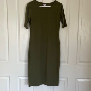 Lula roe olive green dress medium
